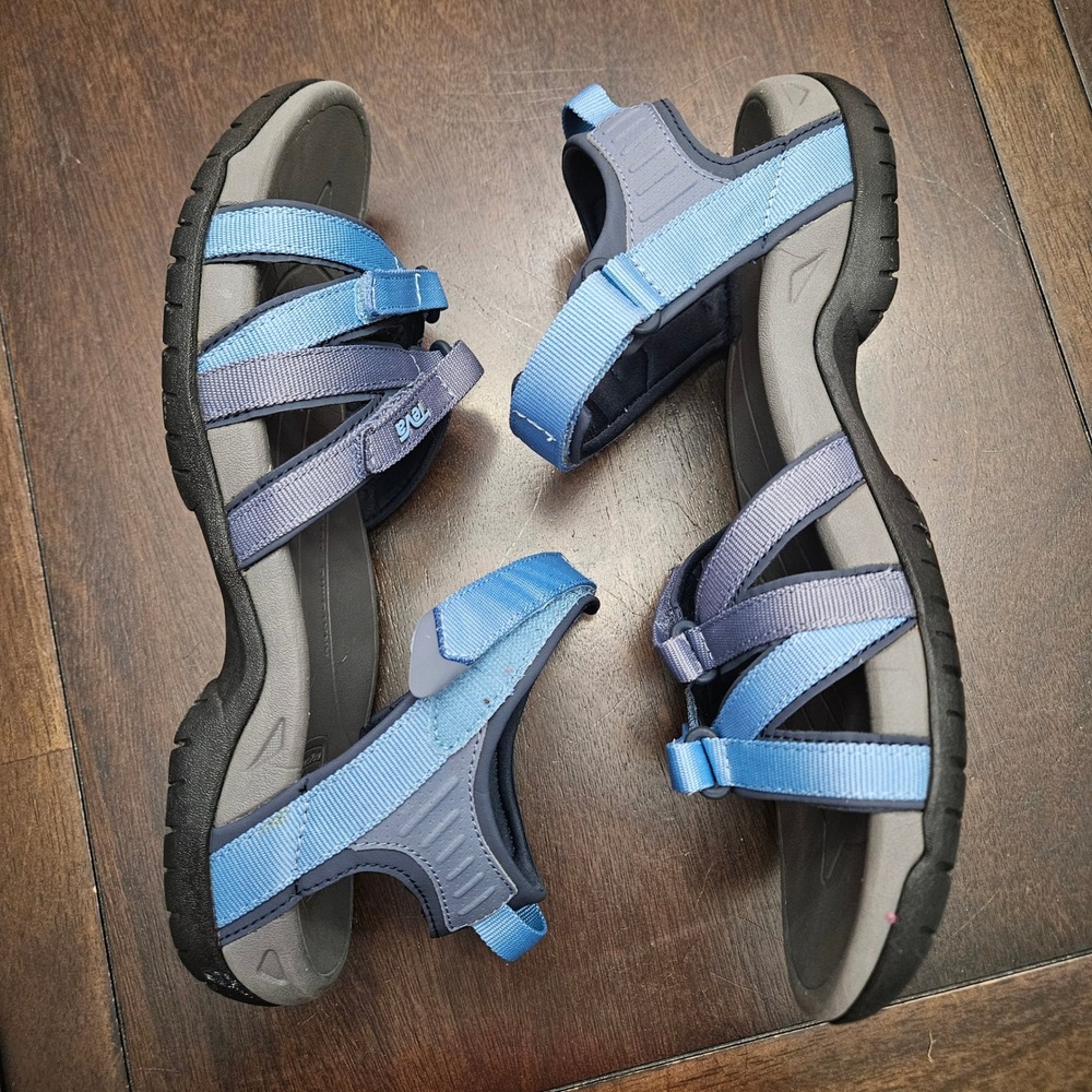 Teva Tirra Sandals Womens 10 Blue Multi Strap Hiking Sport Water Shoes Comfort